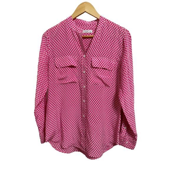 Equipment‎ Femme Womens 100% Silk Button Front Teardrop Print Blouse Size XS - Picture 1 of 5
